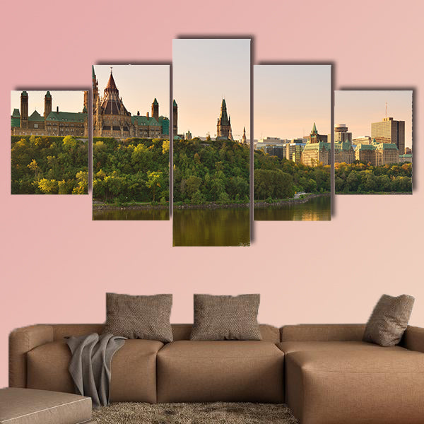 Ottawa city skyline at sunrise in the morning in Canada canvas wall art