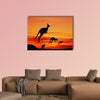 Kangaroos in Australian landscape multi panel canvas wall art