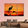 Kangaroos in Australian landscape multi panel canvas wall art