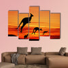 Kangaroos in Australian landscape multi panel canvas wall art