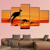 Kangaroos in Australian landscape multi panel canvas wall art