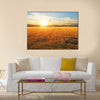 Sunset over wheat field Multi panel canvas wall art