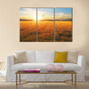 Sunset over wheat field Multi panel canvas wall art