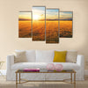 Sunset over wheat field Multi panel canvas wall art