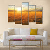 Sunset over wheat field Multi panel canvas wall art