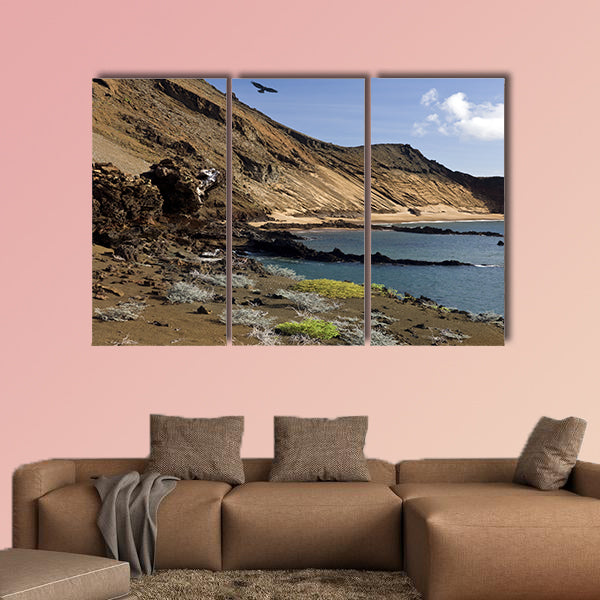 Volcanic landscape on the island of Bartolome multi panel canvas wall art