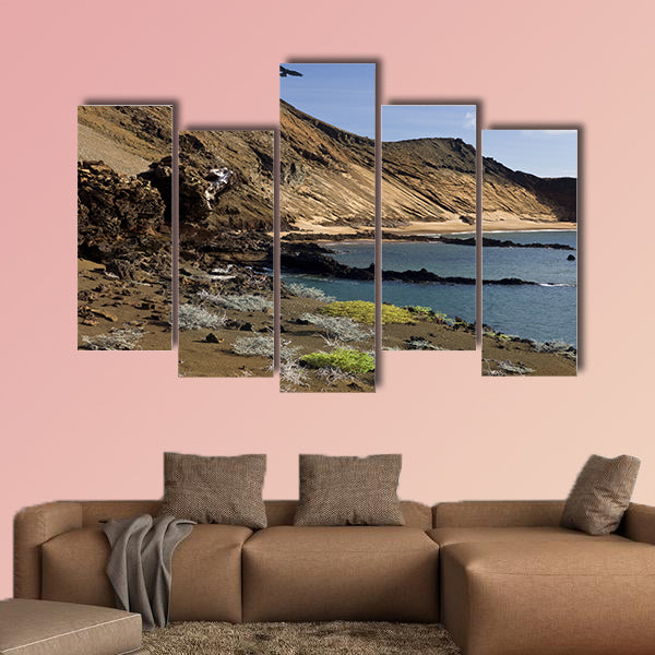Volcanic landscape on the island of Bartolome multi panel canvas wall art