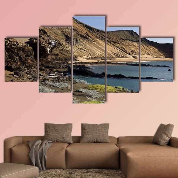 Volcanic landscape on the island of Bartolome multi panel canvas wall art