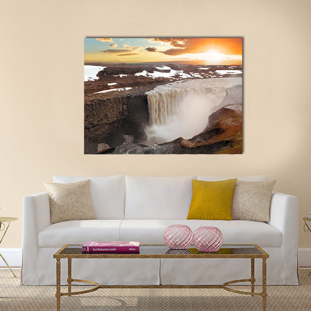 Iceland waterfall - Dettifoss multi panel canvas wall art