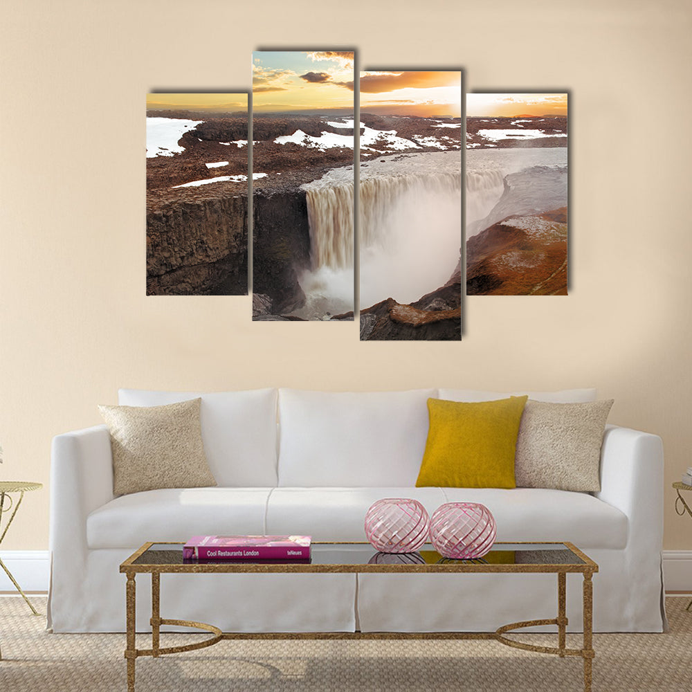 Iceland waterfall - Dettifoss multi panel canvas wall art