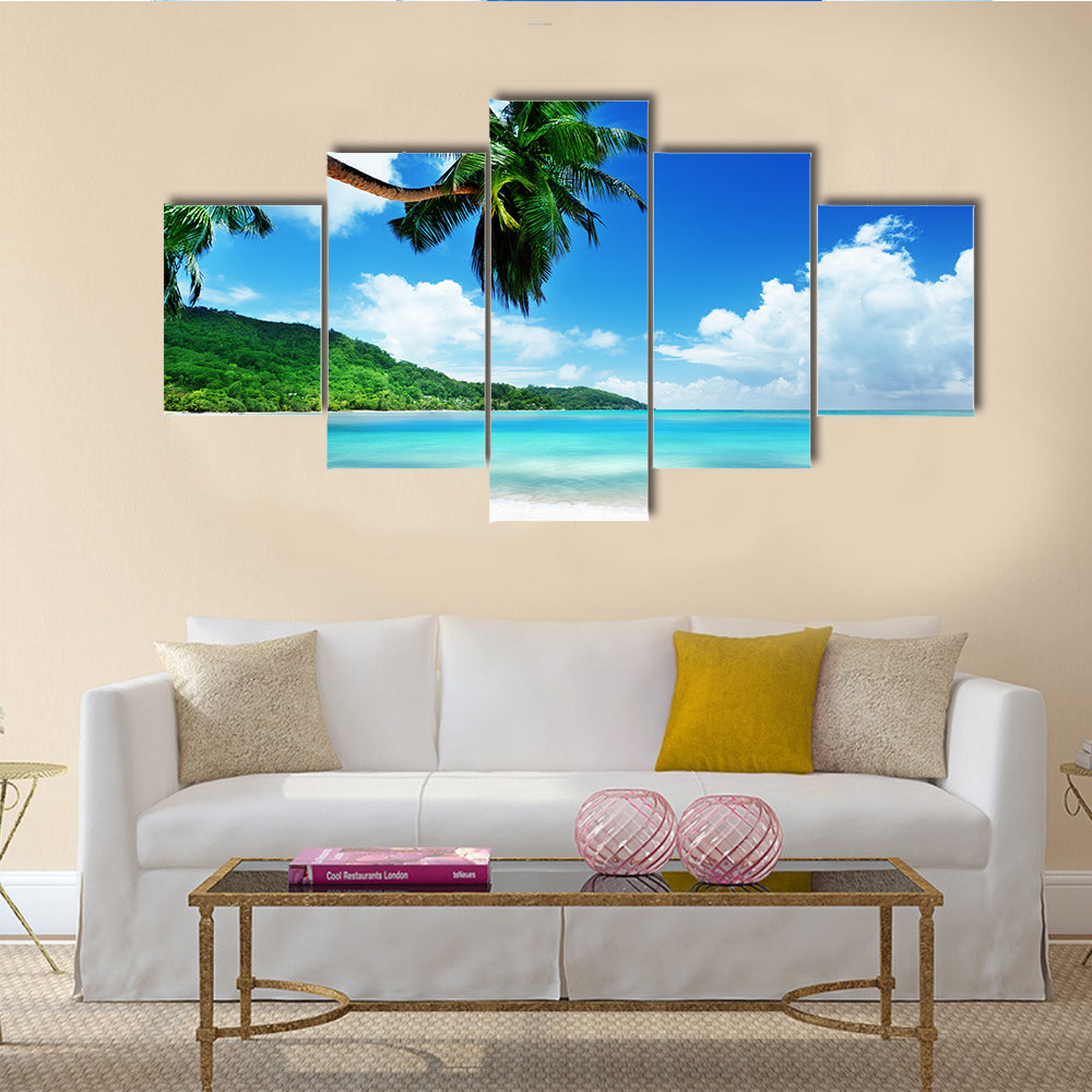 The Beach Mahe Island In Seychelles Multi Panel Canvas Wall Art