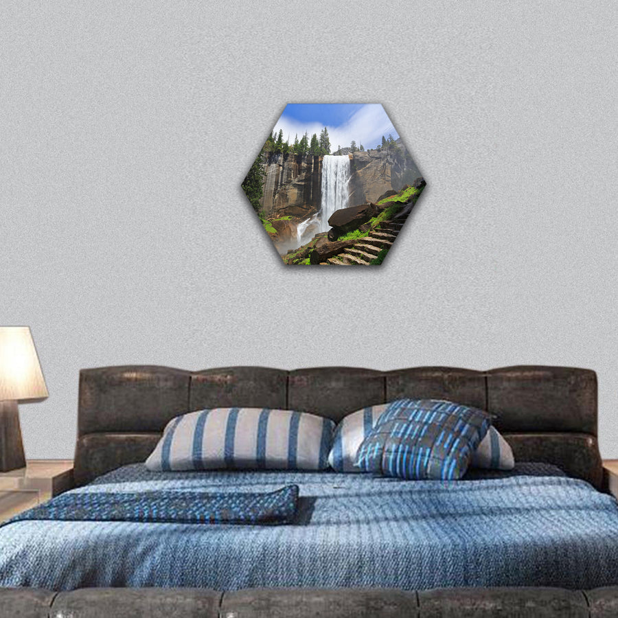 Vernal Fall, Yosemite National Park hexagonal canvas wall art