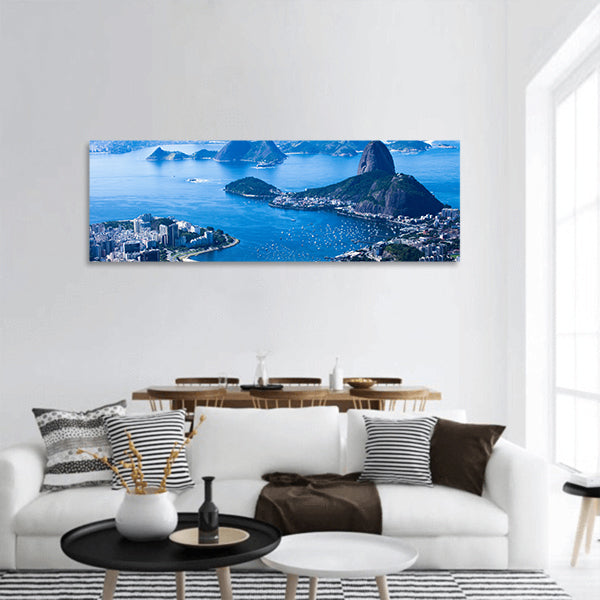 Rio de Janeiro, Suggar Loaf and Botafogo beach Corcovado panoramic canvas wall art
