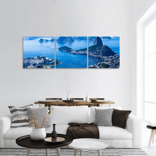 Rio de Janeiro, Suggar Loaf and Botafogo beach Corcovado panoramic canvas wall art