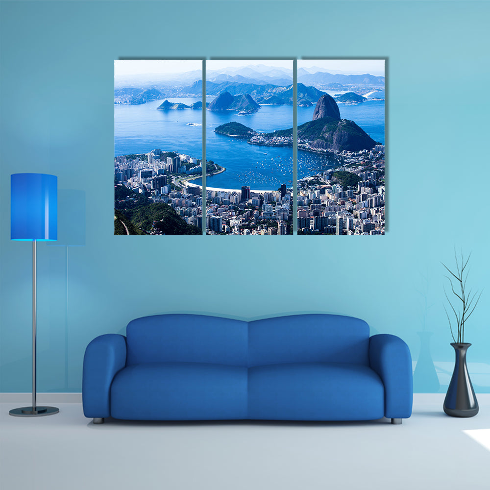 Rio de Janeiro, Brazil Suggar beach Multi Panel Canvas Wall Art
