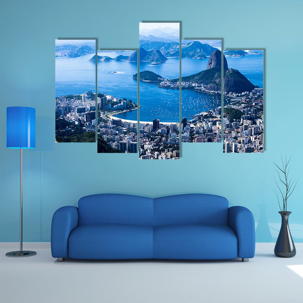 Rio de Janeiro, Brazil Suggar beach Multi Panel Canvas Wall Art