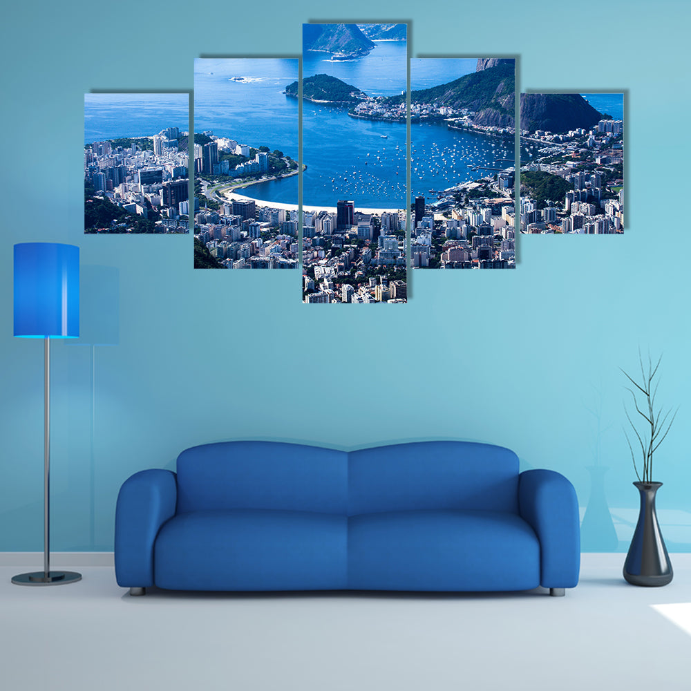 Rio de Janeiro, Brazil Suggar beach Multi Panel Canvas Wall Art
