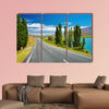 Mountain landscape with lake and road, New Zealand multi panel canvas wall art