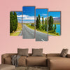 Mountain landscape with lake and road, New Zealand multi panel canvas wall art