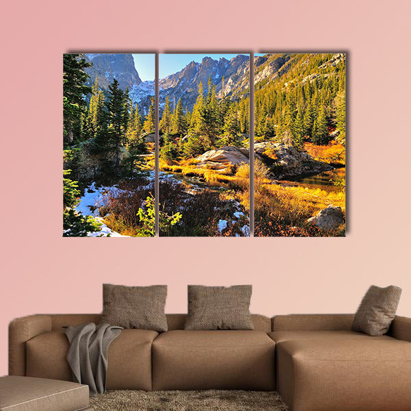 Colorful forest in Rocky Mountain National Park multi panel canvas wall art