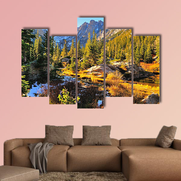 Colorful forest in Rocky Mountain National Park multi panel canvas wall art