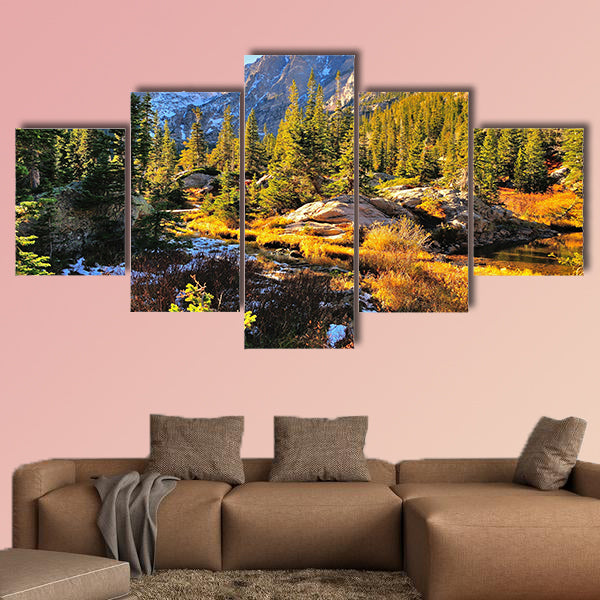 Colorful forest in Rocky Mountain National Park multi panel canvas wall art