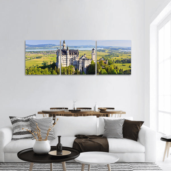 Castle in fields panoramic canvas wall art