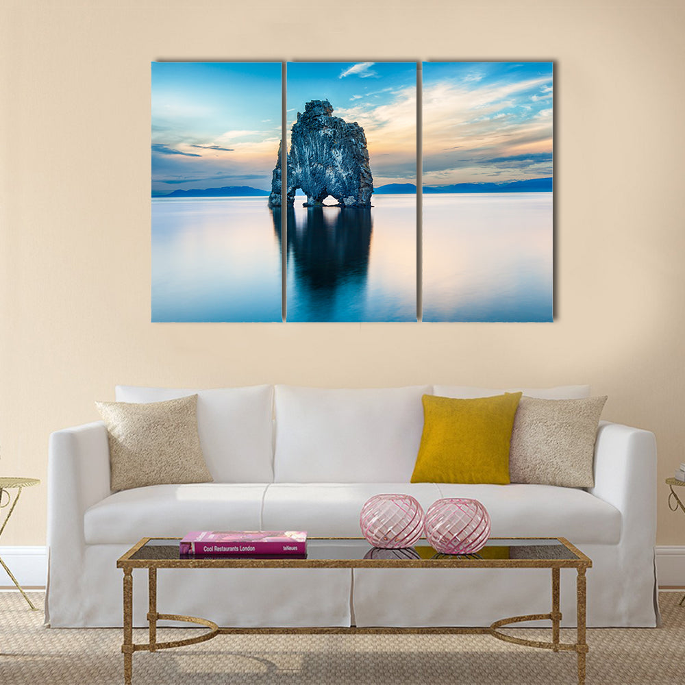 Hvitserkur is a spectacular Northern coast of Iceland multi panel canvas wall art