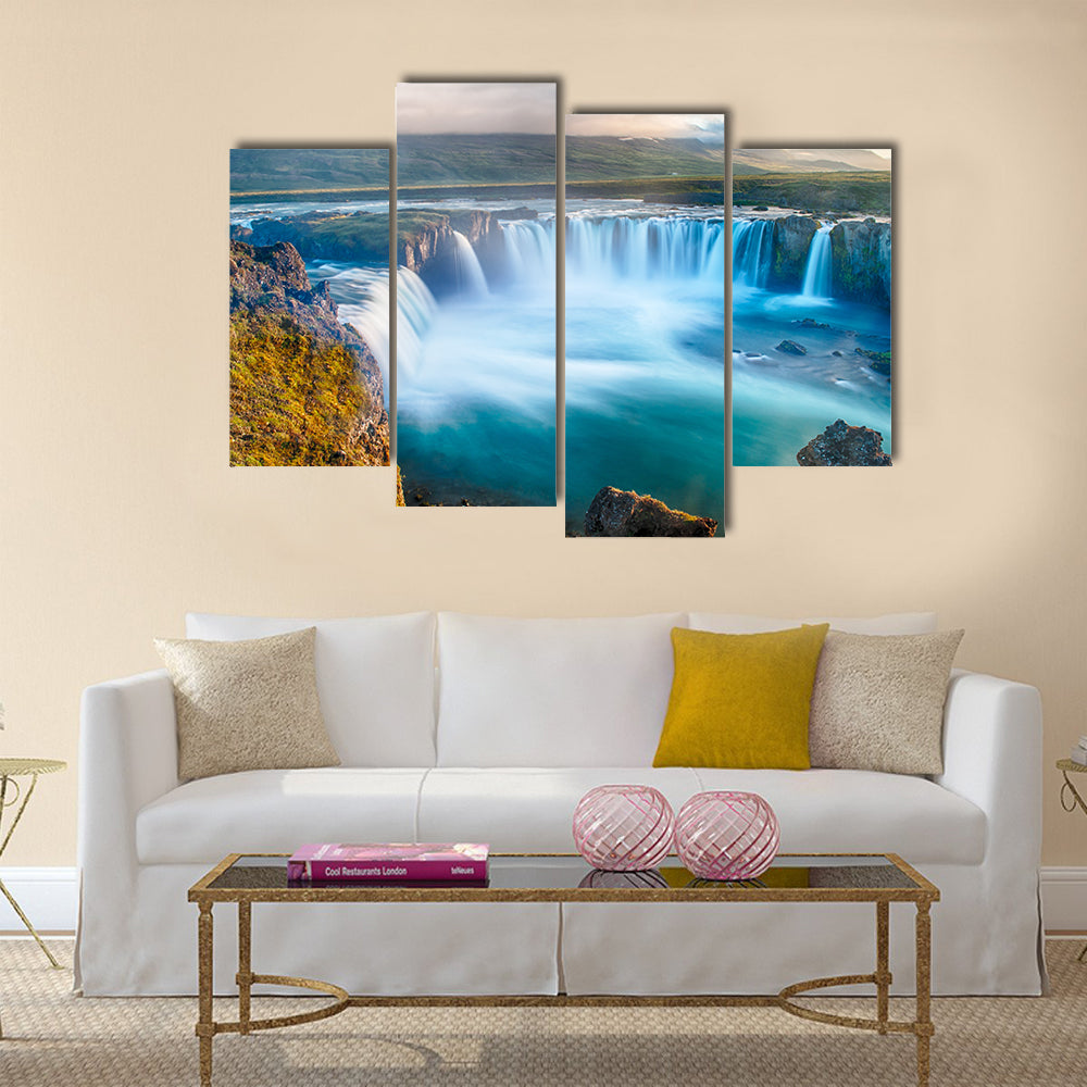Godafoss is a very beautiful Icelandic waterfall Multi Panel Canvas Wall Art