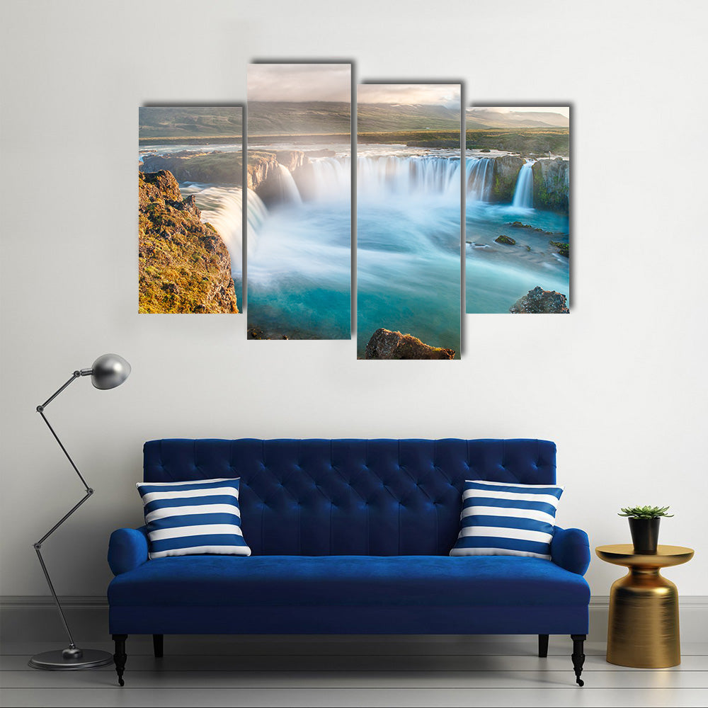 Godafoss is a very beautiful Icelandic waterfall Multi Panel Canvas Wall Art