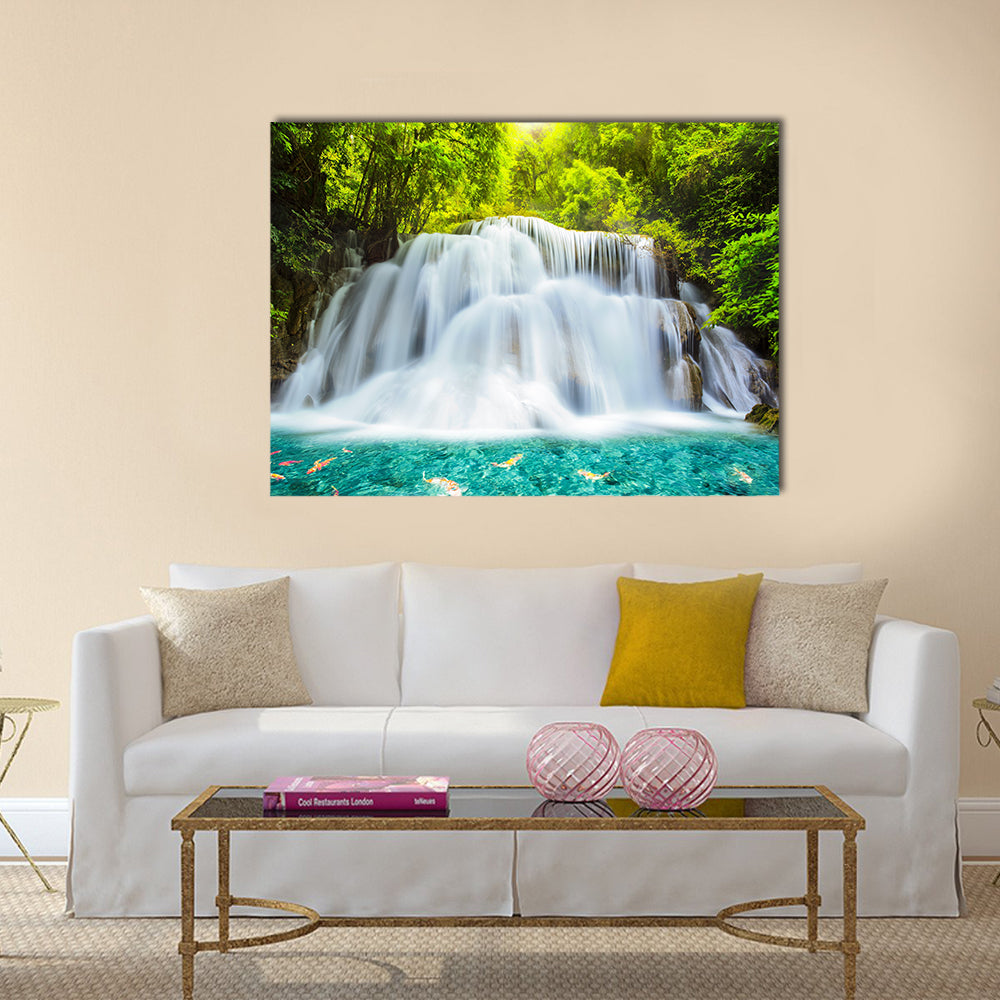 Level three of Huai Mae Kamin Waterfall Multi Panel Canvas Wall Art