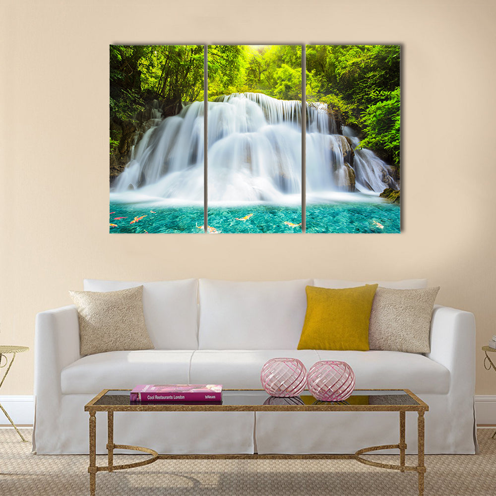 Level three of Huai Mae Kamin Waterfall Multi Panel Canvas Wall Art