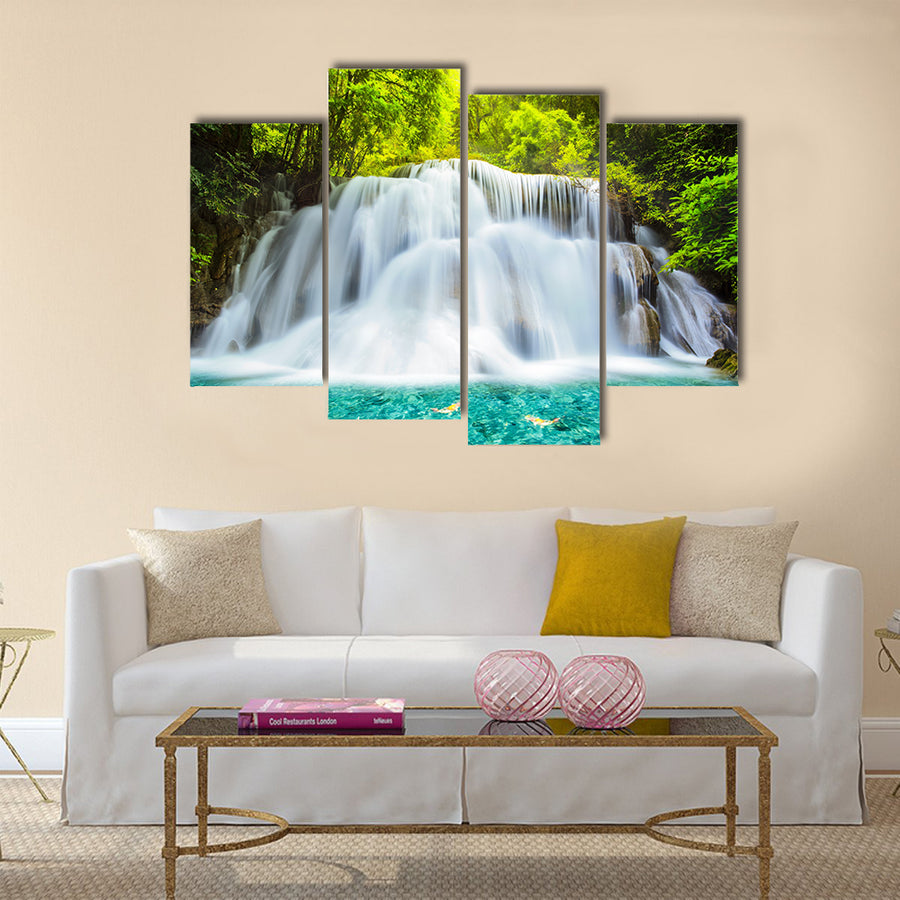 Level three of Huai Mae Kamin Waterfall Multi Panel Canvas Wall Art