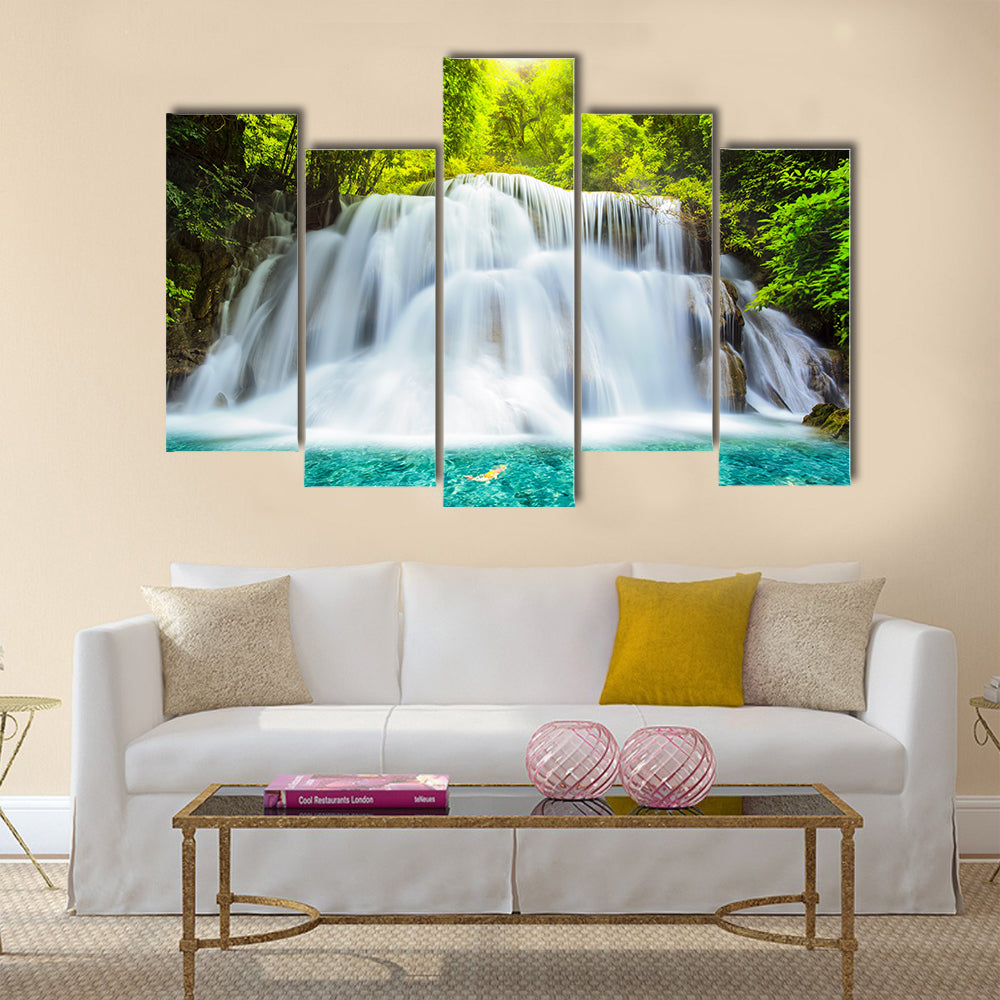 Level three of Huai Mae Kamin Waterfall Multi Panel Canvas Wall Art