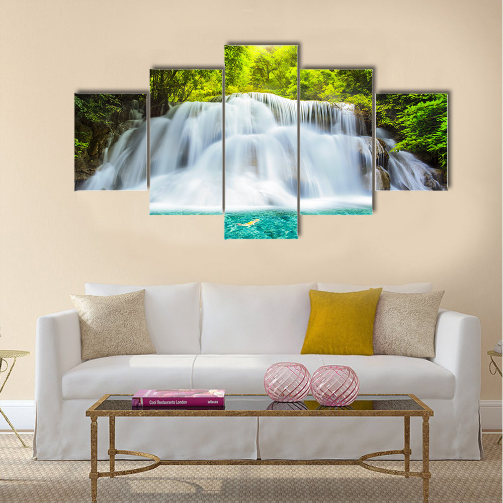 Level three of Huai Mae Kamin Waterfall Multi Panel Canvas Wall Art