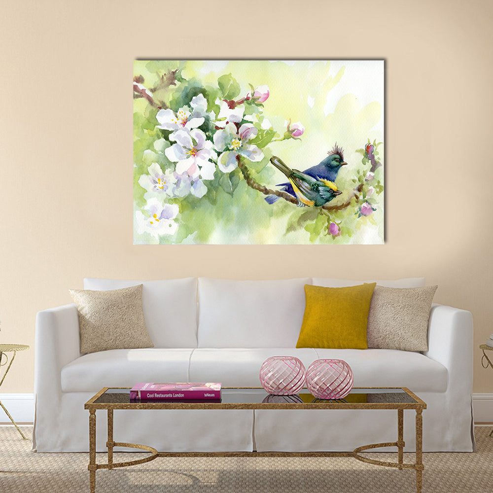 Painting collection Birds of spring Multi Panel Canvas Wall Art