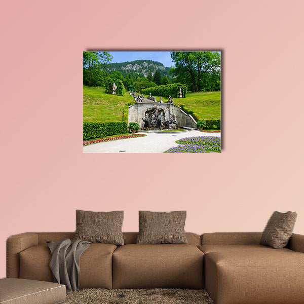 Garden of the Linderhof Palace in Germany multi panel canvas wall art