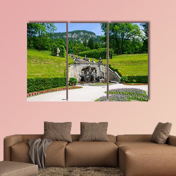 Garden of the Linderhof Palace in Germany multi panel canvas wall art