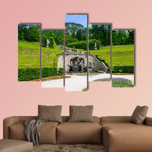 Garden of the Linderhof Palace in Germany multi panel canvas wall art