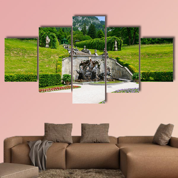 Garden of the Linderhof Palace in Germany multi panel canvas wall art