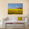 yellow rape field and farmhouses Multi Panel Canvas Wall Art