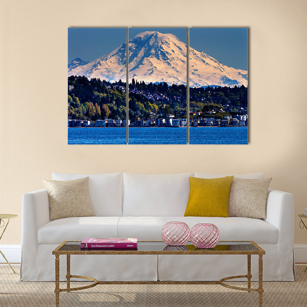 Mount Rainier Puget Sound North Seattle Snow Mountain multi panel canvas wall art