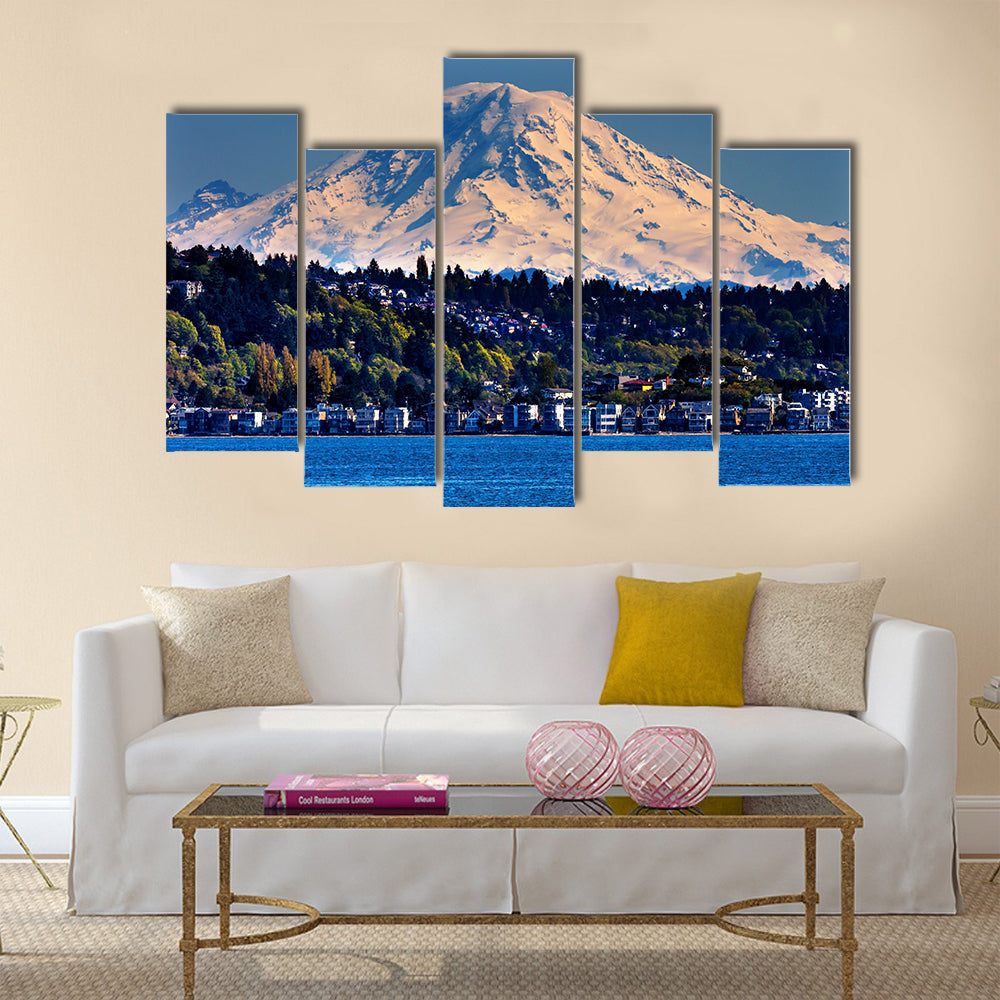 Mount Rainier Puget Sound North Seattle Snow Mountain multi panel canvas wall art