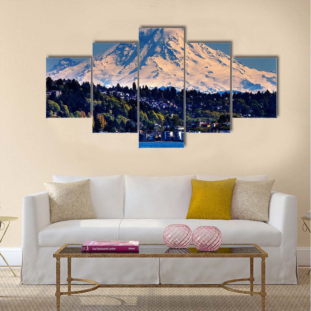Mount Rainier Puget Sound North Seattle Snow Mountain multi panel canvas wall art