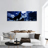 Moon and wolf panoramic canvas wall art