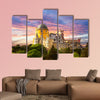 Fairy Palace against sunset sky in Sintra, Portugal Europe multi panel canvas wall art