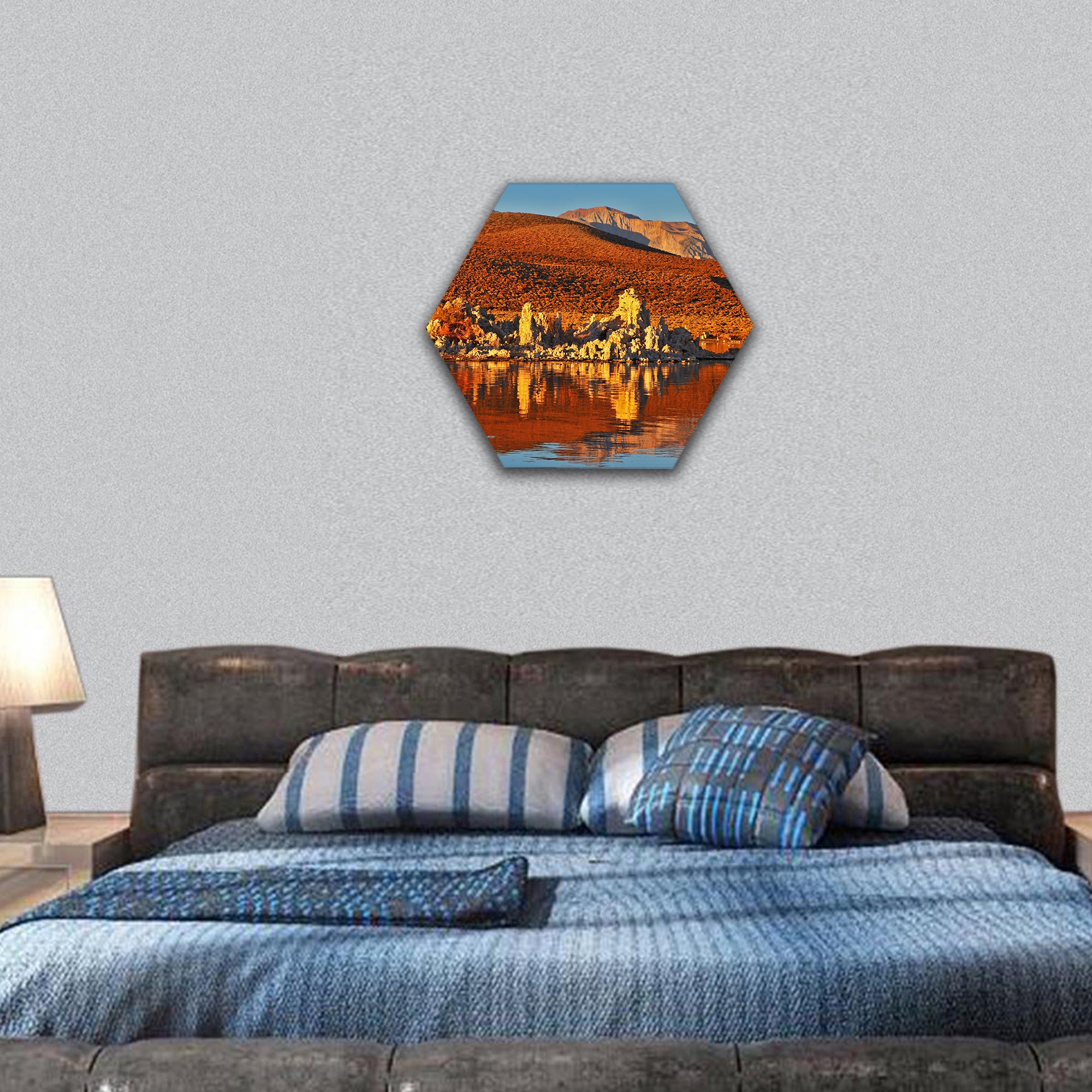 sunset at Mono Lake ,Yosemite National Park, USA hexagonal canvas wall art
