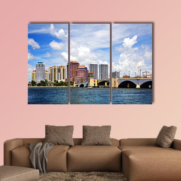 Downtown West Palm Beach, Florida, USA multi panel canvas wall art