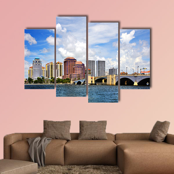 Downtown West Palm Beach, Florida, USA multi panel canvas wall art