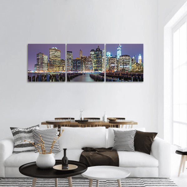 Manhattan skyline from across East River in New York City panoramic canvas wall art